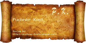 Puchner Kont névjegykártya